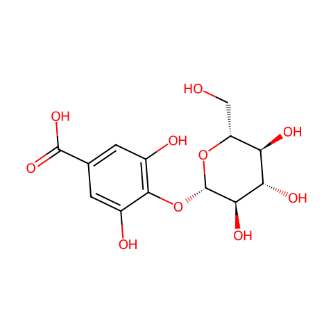没食子酸4-O-β-D-吡喃葡萄糖苷结构图