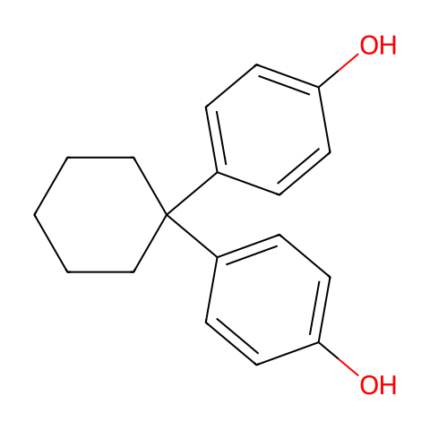 1,1'-双(4-羟基苯基)环己烷结构图