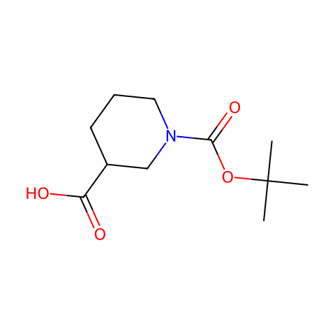 1-(叔丁氧基羰基)-3-哌啶甲酸结构图