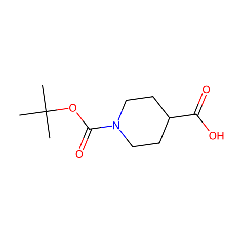 1-Boc-4-哌啶甲酸结构图
