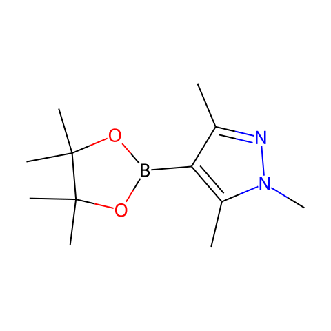 1,3,5-三甲基-4-(4,4,5,5-四甲基-1,3,2-二氧杂硼烷-2-基)-1H-吡唑结构图