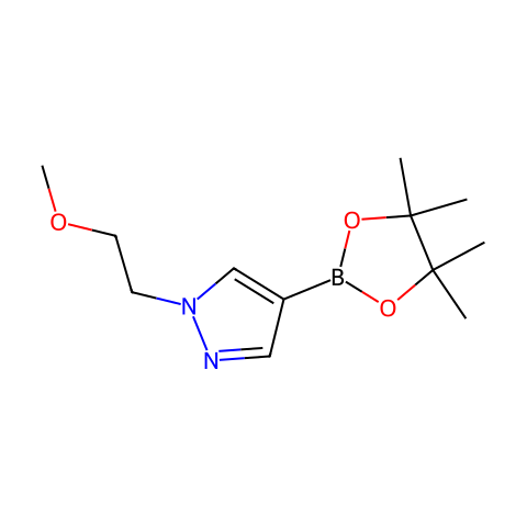 1-(2-甲氧基乙基)-4-(4,4,5,5-四甲基-1,3,2-二噁硼烷-2-基)-1H-吡唑结构图