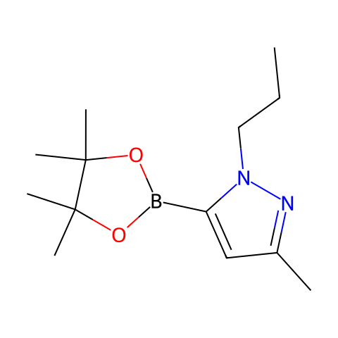 3-methyl-1-propyl-5-(4,4,5,5-tetramethyl-1,3,2-dioxaborolan-2-yl)-1H-pyrazole结构图