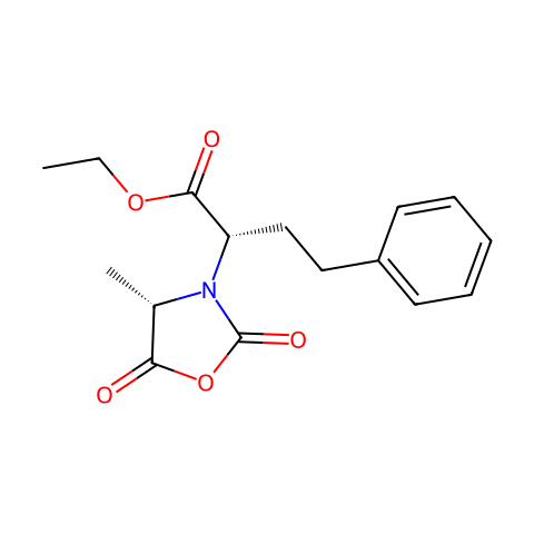 N-[1-(S)-乙氧羰基-3-苯丙基]-L-丙氨酸-N-羧基酸酐结构图