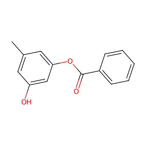 苯甲酸3-羟基-5-甲基苯酯结构图