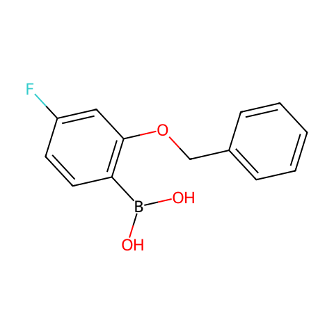 2-苄氧基-4-氟苯硼酸(含有数量不等的酸酐)结构图