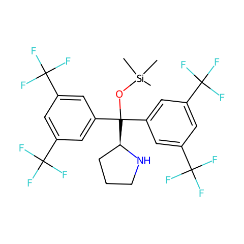 (S)-α,α-双[3,5-双(三氟甲基)苯基]-2-吡咯烷甲醇三甲基甲硅烷基醚结构图