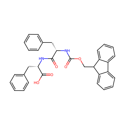 N-[(9H-芴-9-基甲氧基)羰基]-L-苯丙氨酰-L-苯丙氨酸结构图
