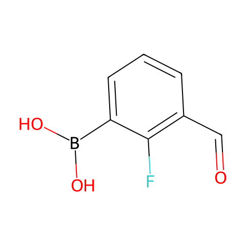 2-氟-3-甲酰基苯基硼酸(含不同量的酸酐)结构图