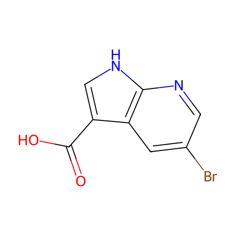 5-Bromo-1H-pyrrolo[2,3-b]pyridine-3-carboxylic acid结构图