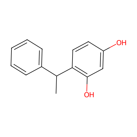 4-(α-甲基苯甲基)间苯二酚结构图