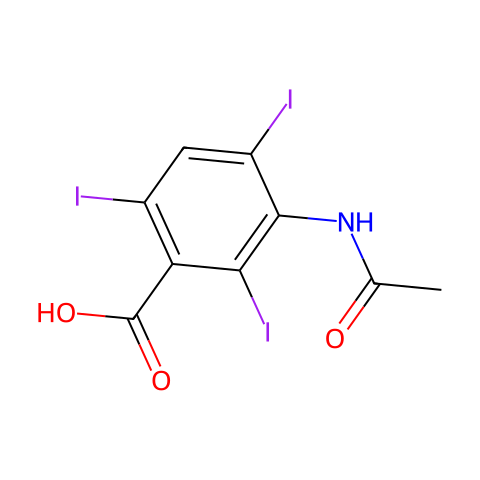 3-Acetamido-2,4,6-Triiodobenzoic Acid结构图