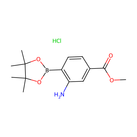 2-Amino-4-Methoxycarbonyl)Benzeneboronic Acid Pinacol Ester Hydrochloride结构图