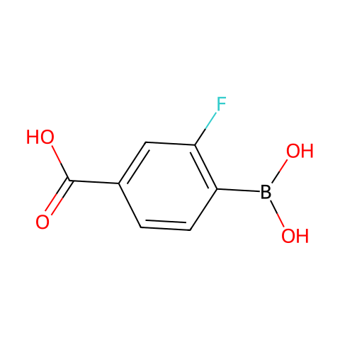 4-羧基-2-氟苯硼酸 (含有数量不等的酸酐)结构图