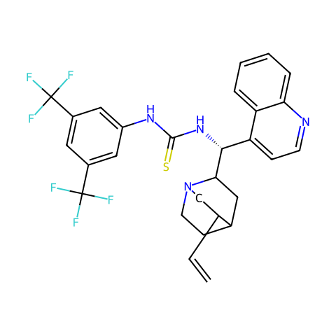 N-[3,5-二(三氟甲基)苯基]-N'-(9R)-奎宁-9-基硫脲结构图