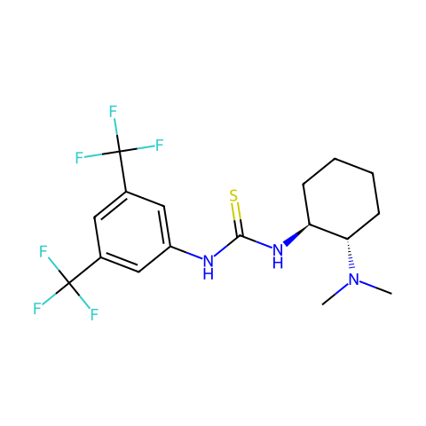 1-[3,5-双（三氟甲基）苯基]-3-[（1S，2S）-（+）-2-（二甲基氨基）环己基]硫脲结构图