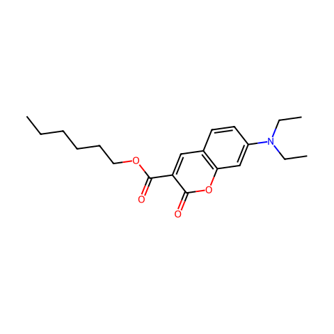 7-(二乙氨基)香豆素-3-羧酸己酯结构图