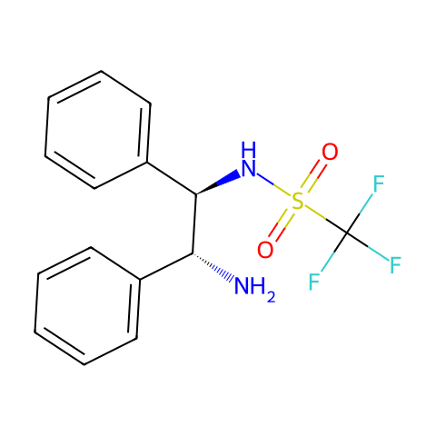 N-[（1R，2R）-2-氨基-1,2-二苯乙基]-1,1,1-三氟甲烷磺酰胺结构图