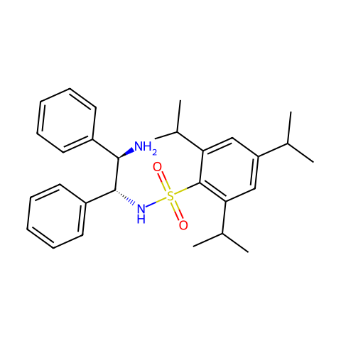 N-[(1R,2R)-2-氨基-1,2-二苯基乙基]-2,4,6-三(1-甲基乙基)苯亚磺酰胺结构图