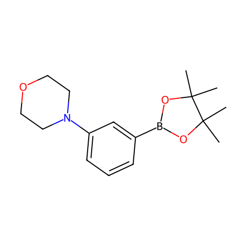 4-[3-(4,4,5,5-四甲基-1,3,2-二氧硼戊环-2-基)苯基]吗啉结构图