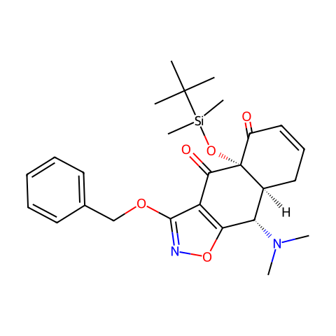 (4AS,8aS,9S)-3-(benzyloxy)-4a-((tert-butyldimethylsilyl)oxy)-9-(dimethylamino)-8a,9-dihydronaphtho[2,3-d]isoxazole-4,5(4aH,8H)-dione结构图