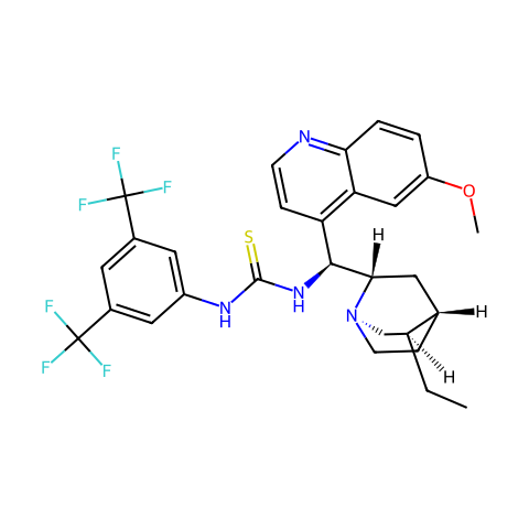 N-[3,5-双(三氟甲基)苯基]-N'-[(8a,9S)-10,11-二氢-6'-甲氧基-9-辛可烷基]硫脲结构图