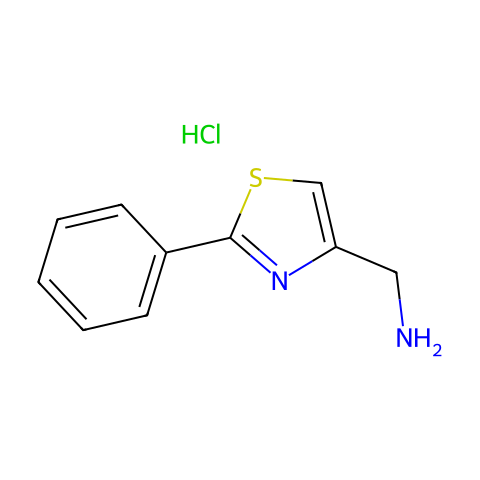(2-苯基噻唑-4-基)甲胺盐酸盐结构图