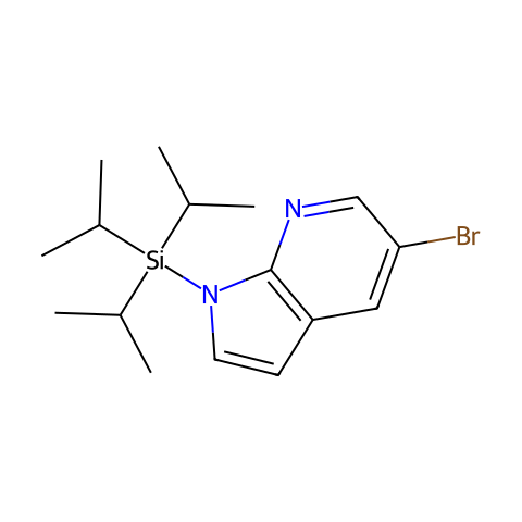 5-溴-1-[三(丙烷-2-基)甲硅烷基]-1H-吡咯并[2,3-b]吡啶结构图