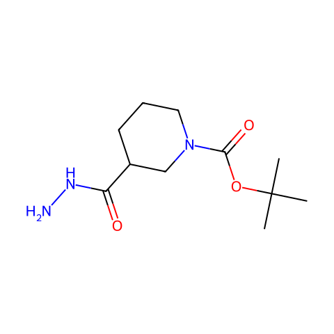 tert-butyl 3-(hydrazinecarbonyl)piperidine-1-carboxylate结构图