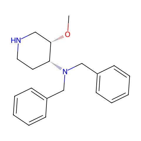 (3S,4R)-N,N-dibenzyl-3-methoxy-piperidin-4-amine结构图