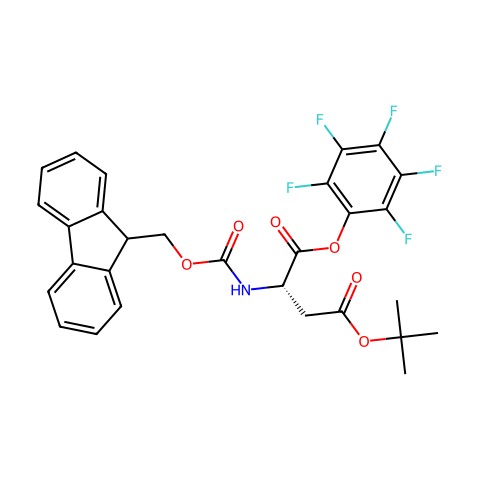 N-芴甲氧羰基-BETA-叔丁基-L-天冬氨酸五氟苯酯结构图