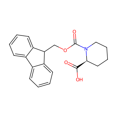 (2R)-1-[(9H-芴-9-甲氧基)羰基]哌啶-2-甲酸结构图