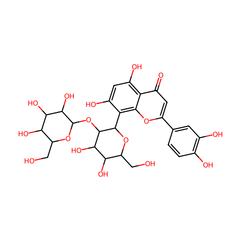 荭草素-2"-0-B-L半乳糖苷结构图