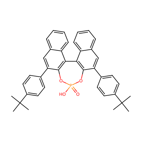 (R)-3,3'-双(4-叔丁基苯基)-1,1'-联萘酚磷酸酯结构图