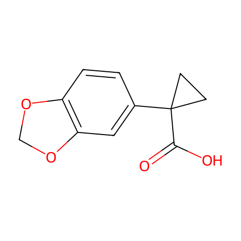 1-(苯并[D][1,3]二氧杂环戊烯-5-基)环丙烷甲酸结构图