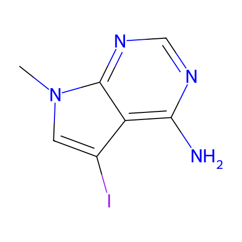 5-iodo-7-Methyl-7H-pyrrolo[2,3-d]pyriMidin-4-aMine结构图