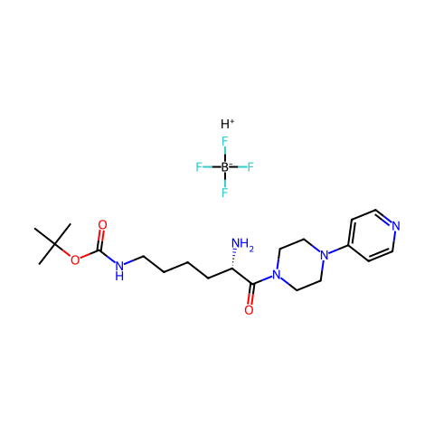 Carbamic acid, [(5S)-5-amino-6-oxo-6-[4-(4-pyridinyl)-1-piperazinyl]hexyl]-, 1,1-dimethylethyl ester, mono[tetrafluoroborate(1-)结构图