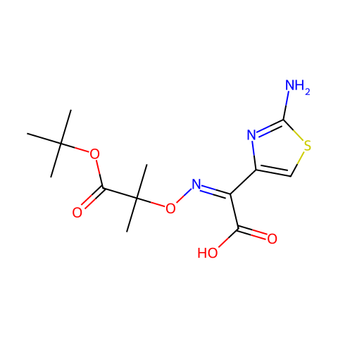 (Z)-2-(2-Aminothiazol-4-yl)-2-[(1-tert-butoxycarbonyl-1-methylethoxy)imino]acetic Acid结构图