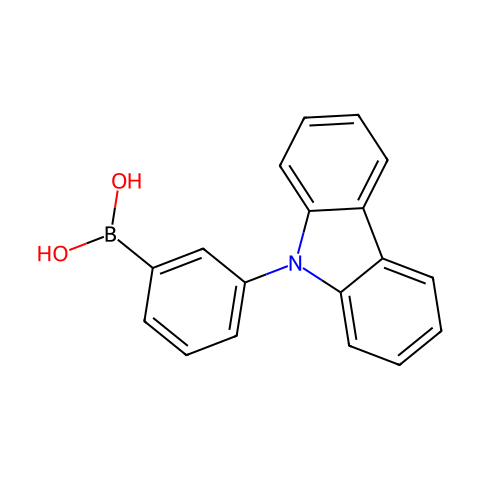 3-(9H-咔唑-9-基)苯基硼酸 (含不等量的酸酐)结构图
