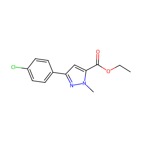 3-(4-氯苯基)-1-甲基-1H-吡唑-3-羧酸乙酯结构图