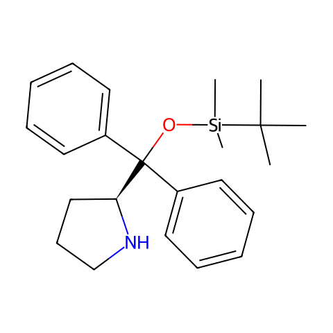 2-(S) -[(二苯基)(叔-二甲基硅氧基)甲基]吡咯烷结构图