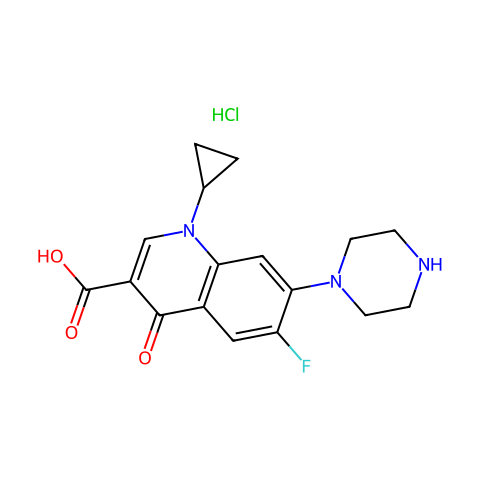 环丙沙星盐酸盐结构图