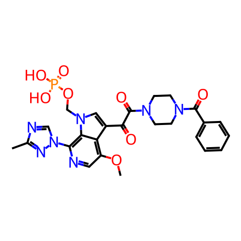 BMS-663068,是 BMS626529 的膦酰氧甲基前药结构图