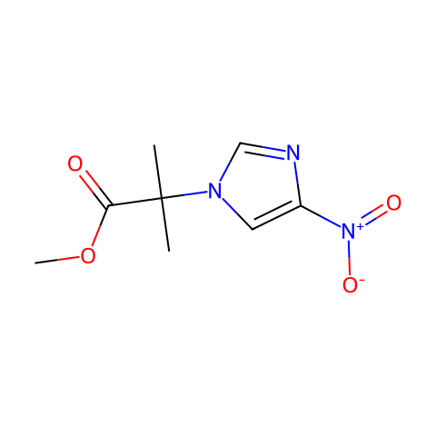 1H-Imidazole-1-acetic acid, α,α-dimethyl-4-nitro-, methyl ester结构图