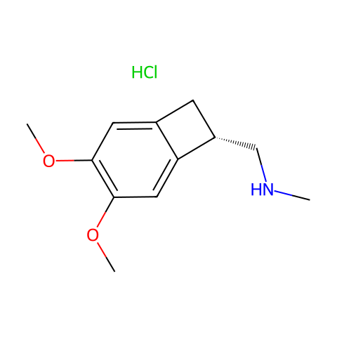 (1S)-4，5-二甲氧基-1-甲氨基甲基-苯并环丁烷盐酸盐（伊伐布雷定中间体）结构图
