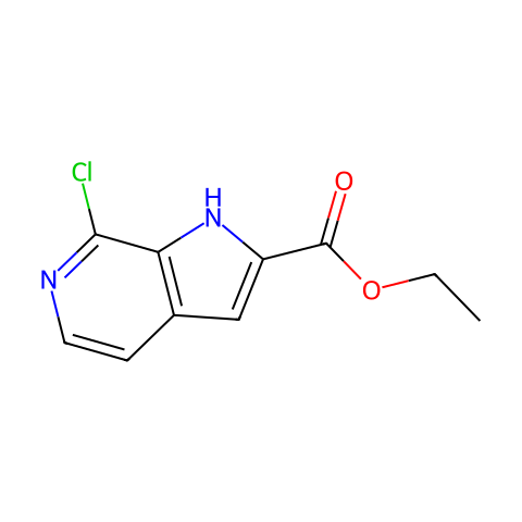 7-氯-1H-吡咯并[2,3-C]吡啶-2-羧酸乙酯结构图
