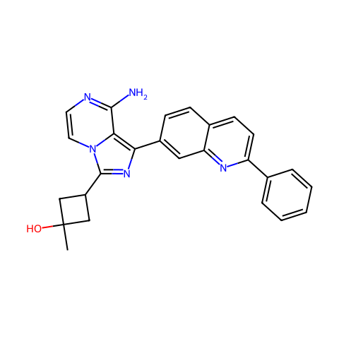 OSI-906(Linsitinib),双重IGF-1R和胰岛素受体激酶抑制剂结构图