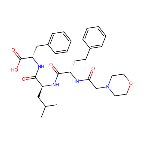 L-Phenylalanine, (αS)-α-[[2-(4-morpholinyl)acetyl]amino]benzenebutanoyl-L-leucyl-结构图