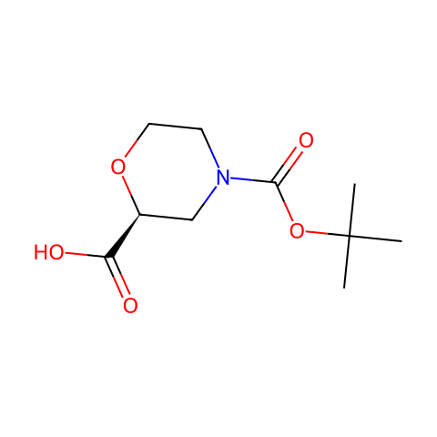 (2S)-2,4-吗啉二羧酸4-叔丁酯结构图