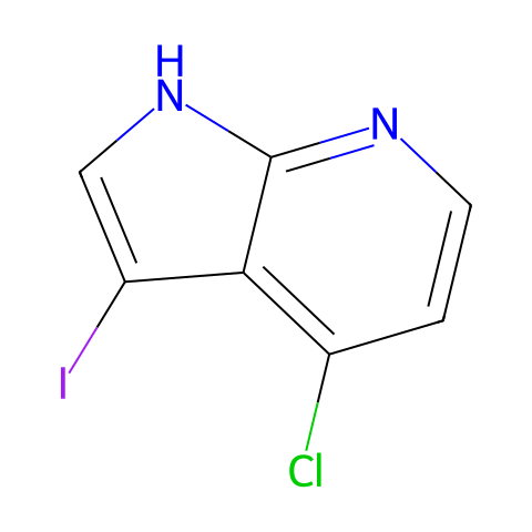 4-氯-3-碘-1H-吡咯并[2,3-b]吡啶结构图
